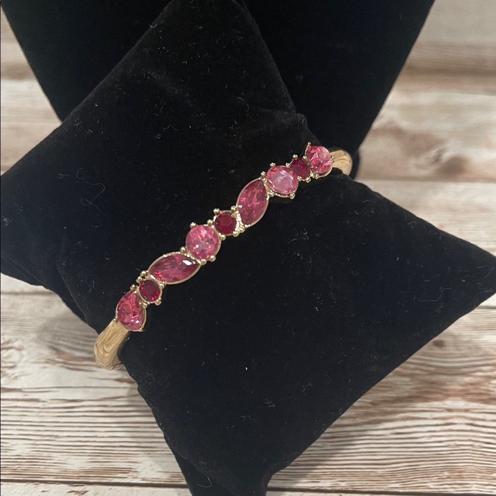 Anne Klein Gold Bracelet with‎ Pink Stones